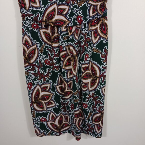 Verse, Size Medium, Print Knit Short Sleeve Dress, Stretch, V Neck, Go Anywhere - Picture 8 of 16
